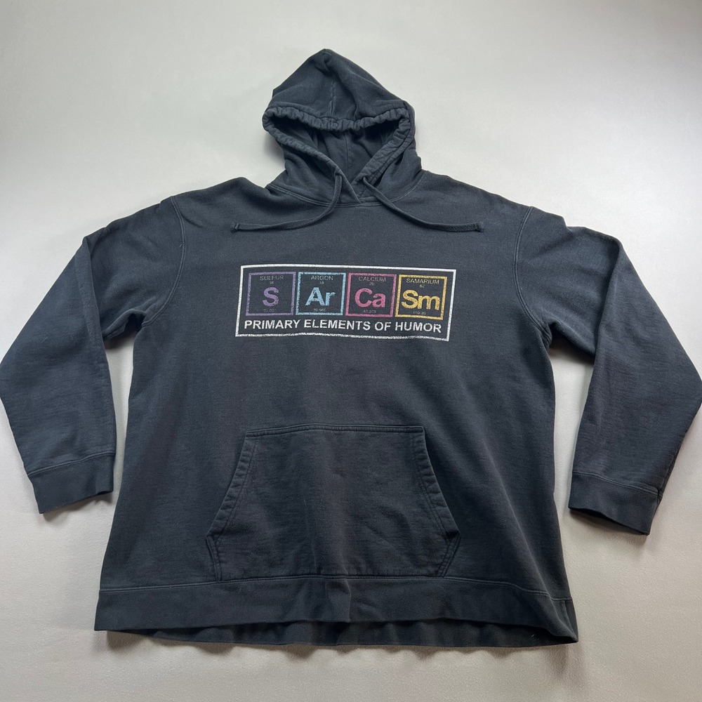 Port & Company Hoodie Mens 2XL Black Primary Element Of Humor Graphic Pullover